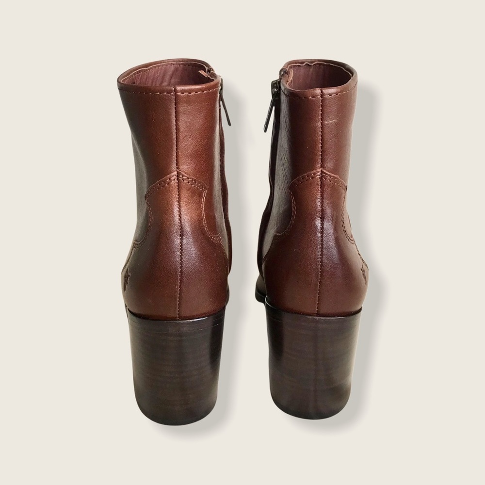 Frye Flynn Brown Zip Fall/Winter Ankle Booties - Picture 13 of 16